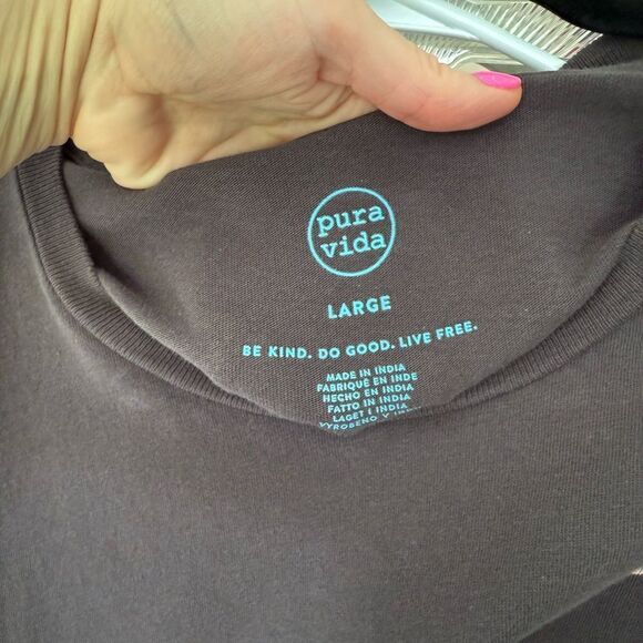 Pura Vida Grey Surf Tour Cropped Tee T-Shirt - Picture 4 of 5